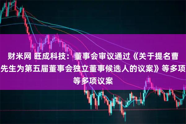 财米网 旺成科技：董事会审议通过《关于提名曹兴权先生为第五届董事会独立董事候选人的议案》等多项议案
